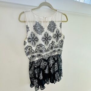 Stunning rare 4 love and liberty silk embroidered top never worn!